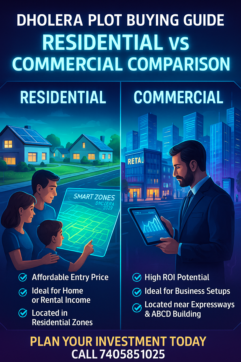 Dholera Plot Buying Guide – Residential vs Commercial Comparison