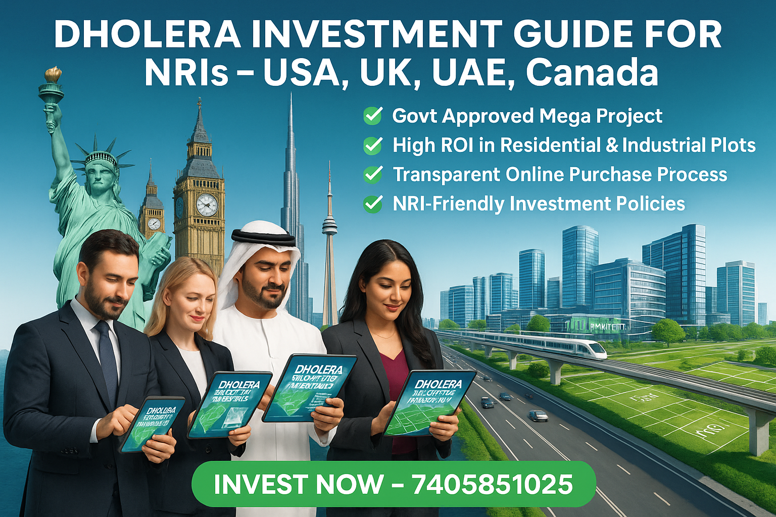 Dholera Investment Guide for NRIs – USA, UK, UAE, Canada