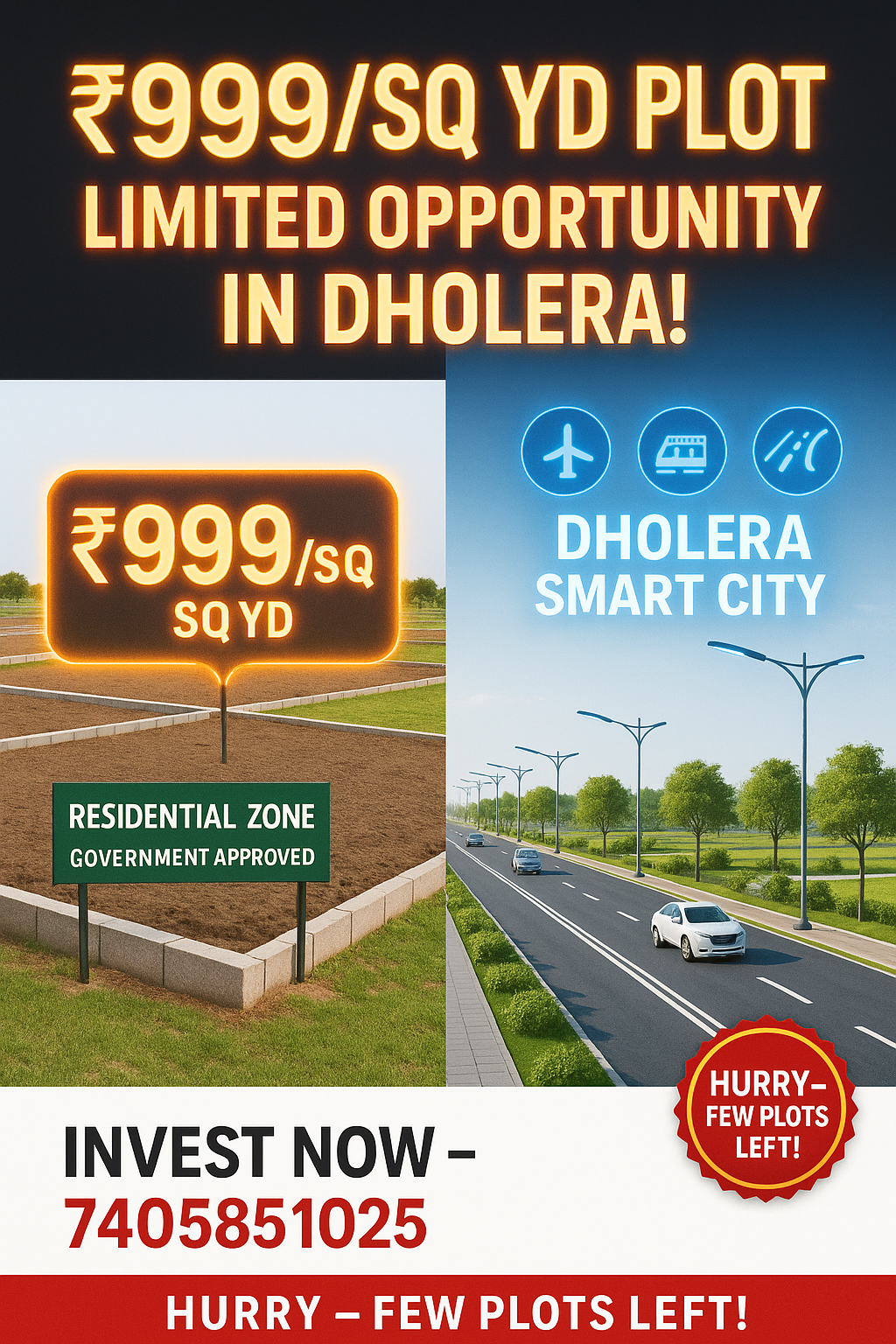 ₹999/Sq Yd Plot Reality – What’s Available Now in Dholera