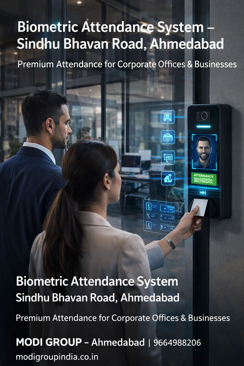 Biometric Attendance System on Sindhu Bhavan Road Ahmedabad – Premium Attendance for Corporate Offices & Businesses