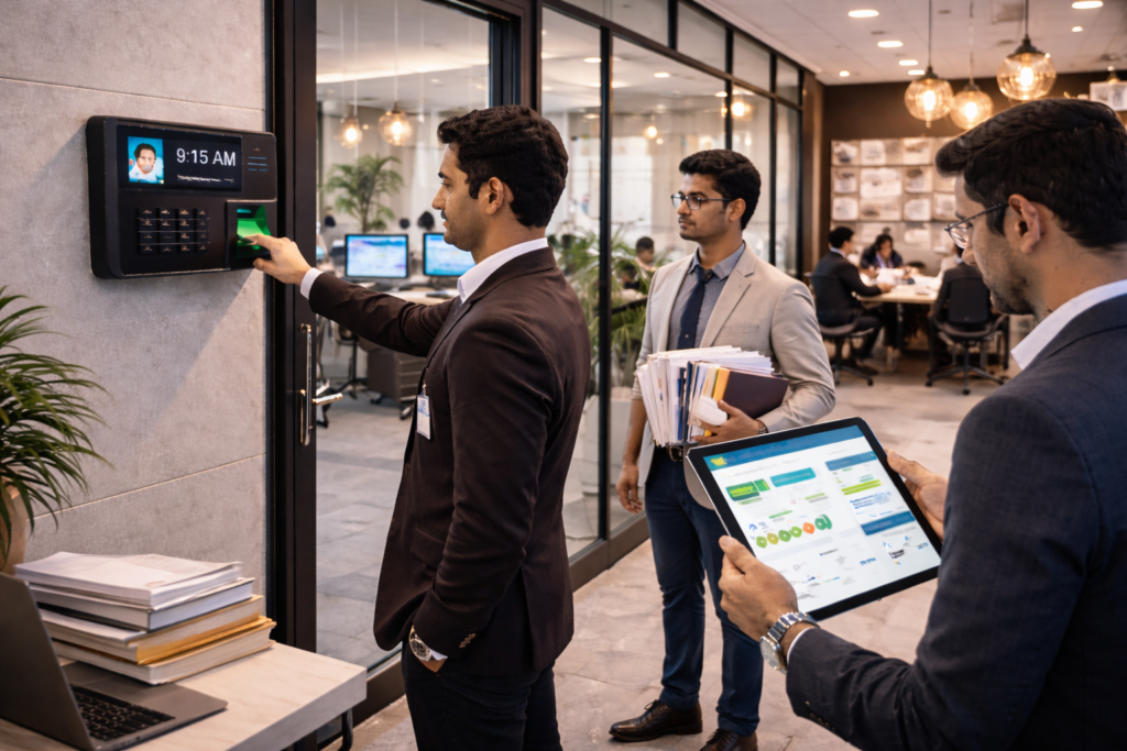 Interior Design Firms ke liye Z+ Level Biometric Attendance - Modi Group